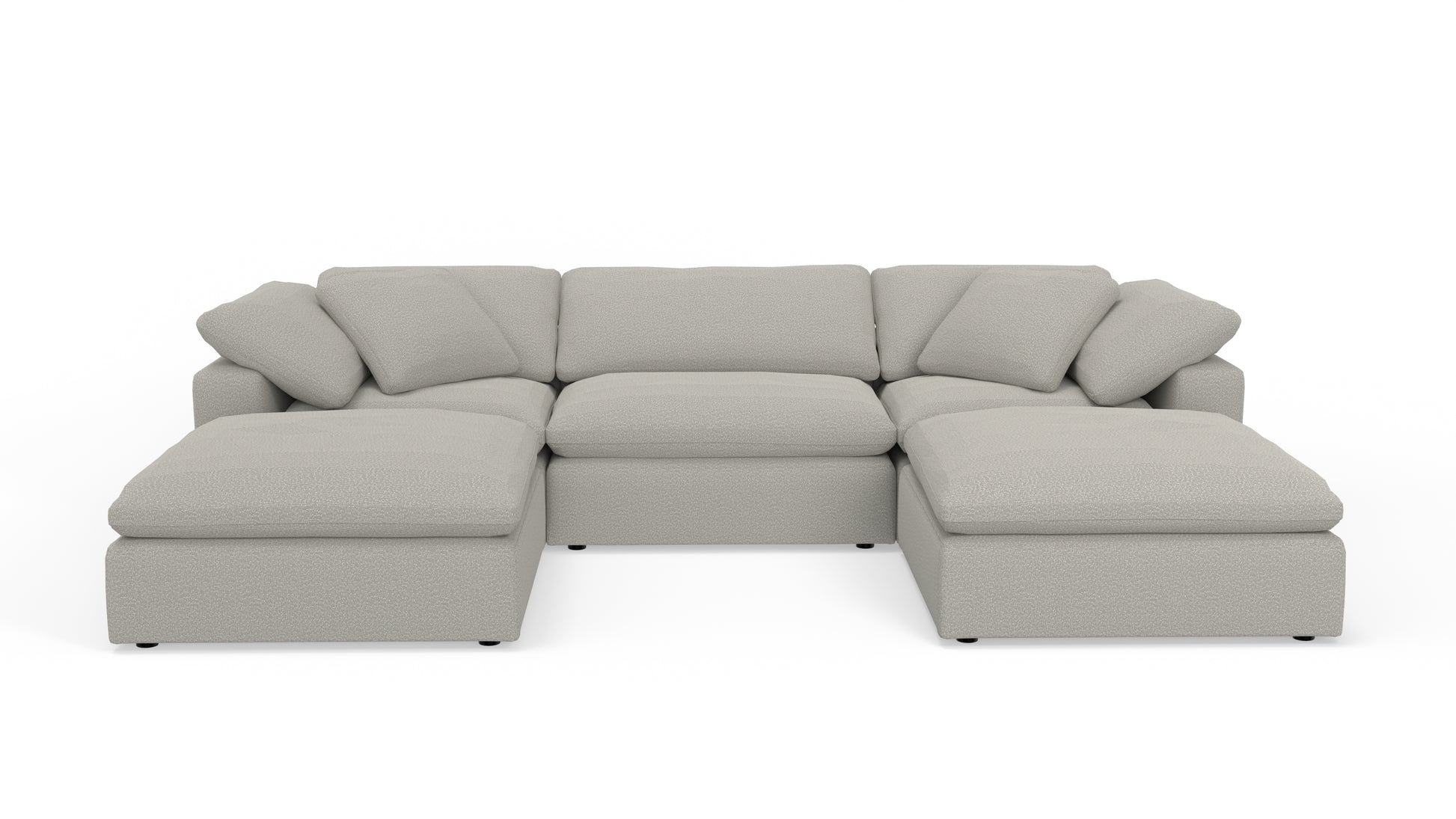 Fluffy 133.5" 3 Piece Sofa W/Double Ottoman - Sorrento Almond