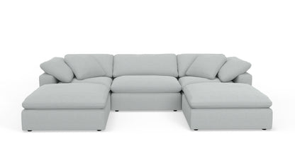 Fluffy 133.5" 3 Piece Sofa W/Double Ottoman - Bloke Snow