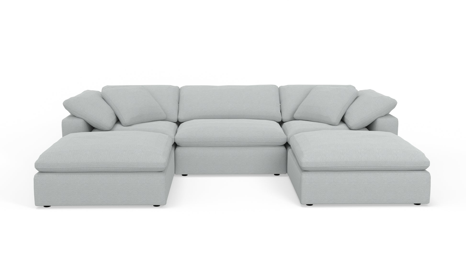 Fluffy 133.5" 3 Piece Sofa W/Double Ottoman - Sorrento Almond