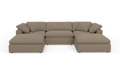 Fluffy 133.5" 3 Piece Sofa W/Double Ottoman - Celine Cub