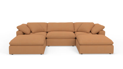 Fluffy 133.5" 3 Piece Sofa W/Double Ottoman - Sorrento Almond