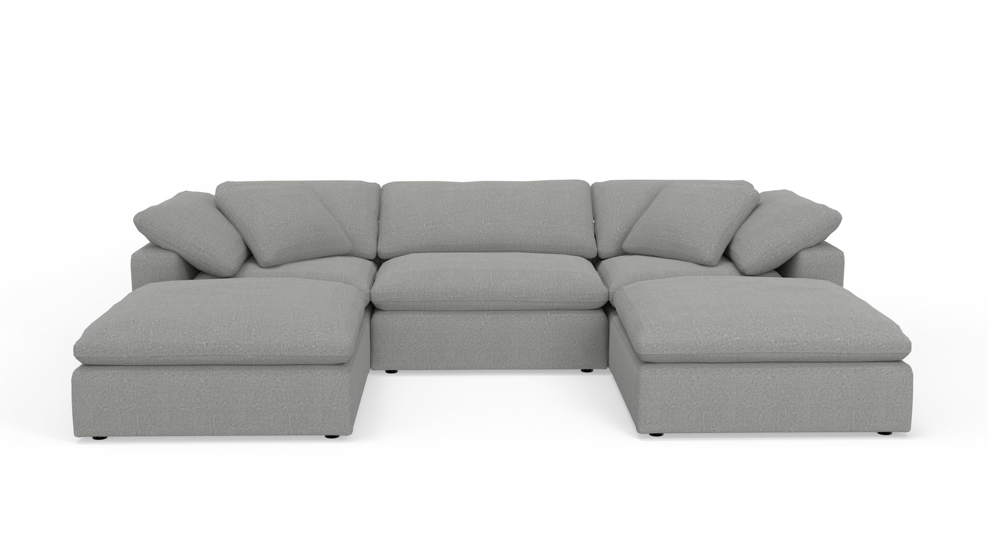 Fluffy 133.5" 3 Piece Sofa W/Double Ottoman - Sorrento Almond