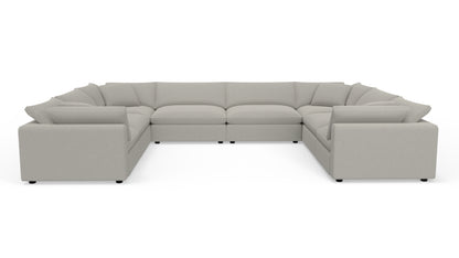 Fluffy 178" 4 Corner U Sectional - Bloke Cotton