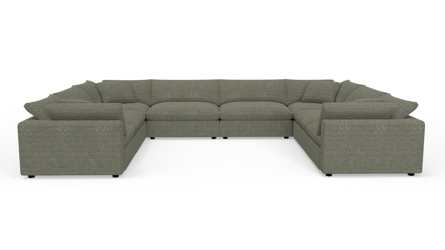 Fluffy 178" 4 Corner U Sectional - Nepal Olive