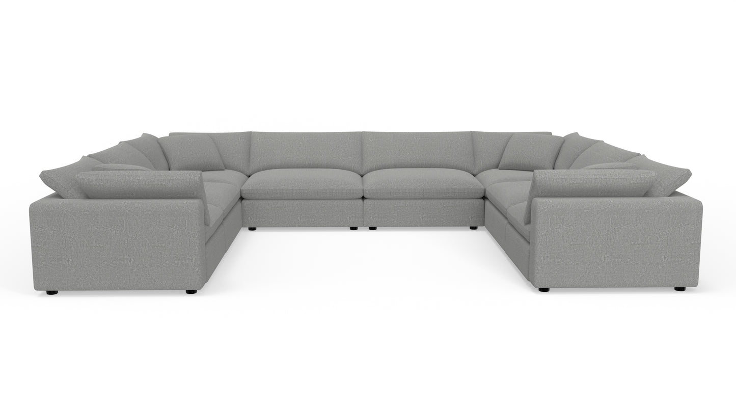 Fluffy 178" 4 Corner U Sectional - Nepal Pebble