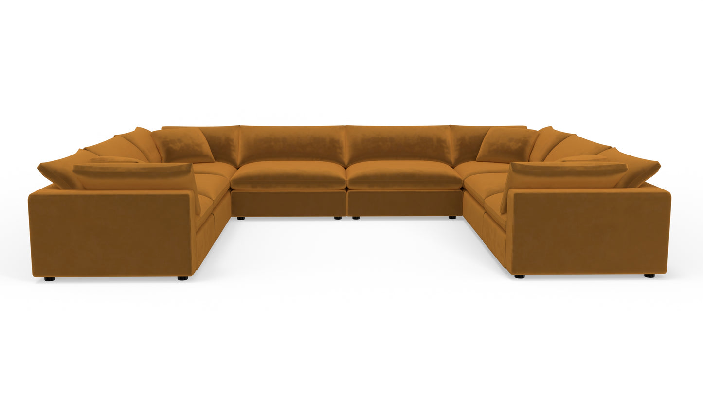 Fluffy 178" 4 Corner U Sectional - Sorrento Almond