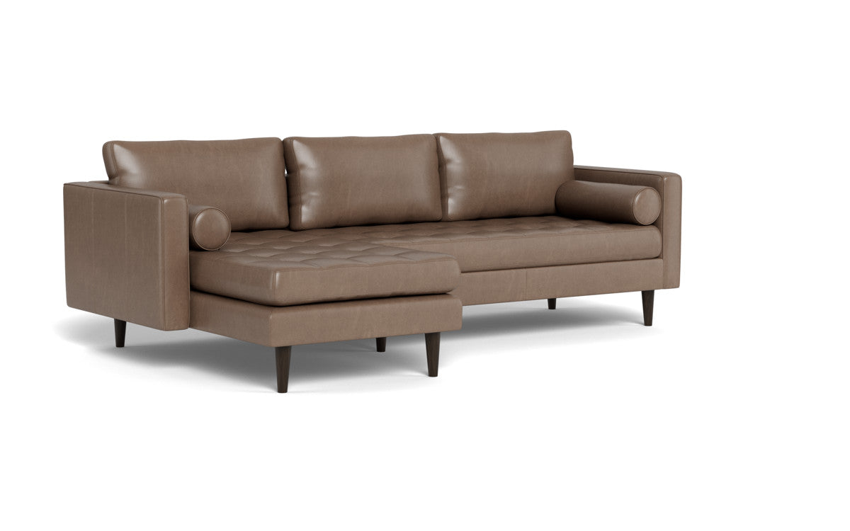 Ladybird 102" Leather Left Chaise Sectional - Hudson Ash