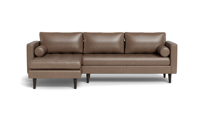 Ladybird 102" Leather Left Chaise Sectional - Hudson Ash