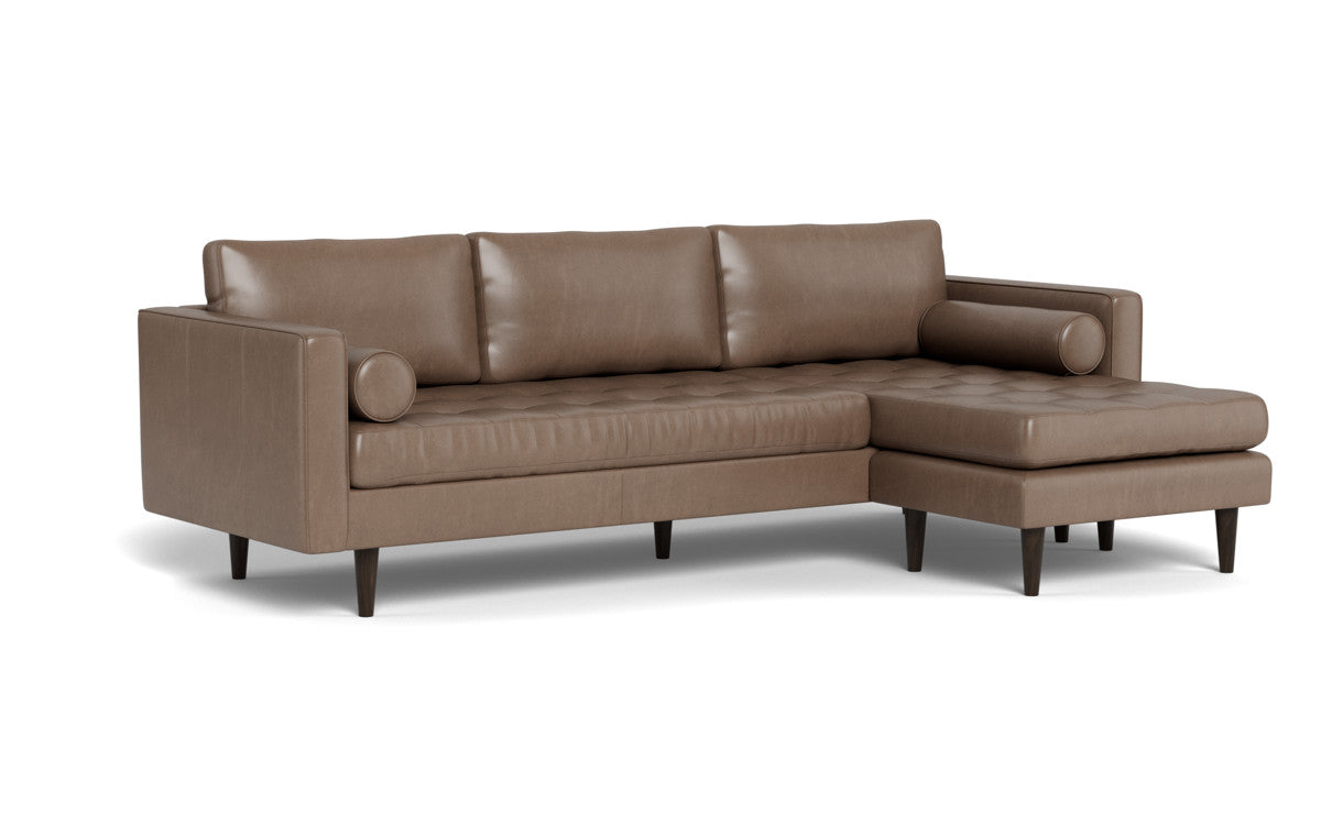 Ladybird 104" Leather Reversible Sofa Chaise - Hudson Ash