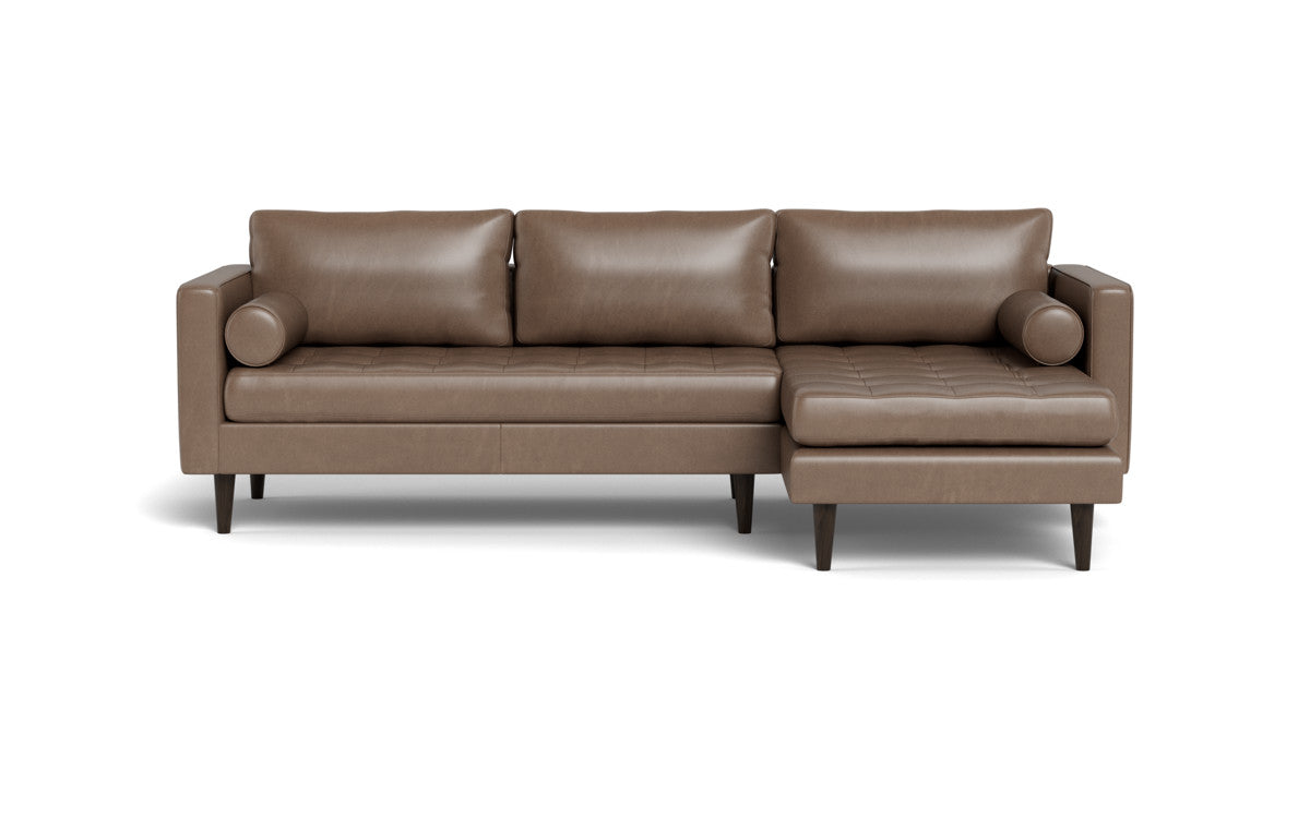 Ladybird 102" Leather Right Chaise Sectional - Hudson Ash