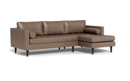 Ladybird 102" Leather Right Chaise Sectional - Hudson Ash