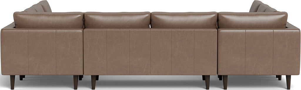 Ladybird 134" Leather U Sectional - Hudson Ash