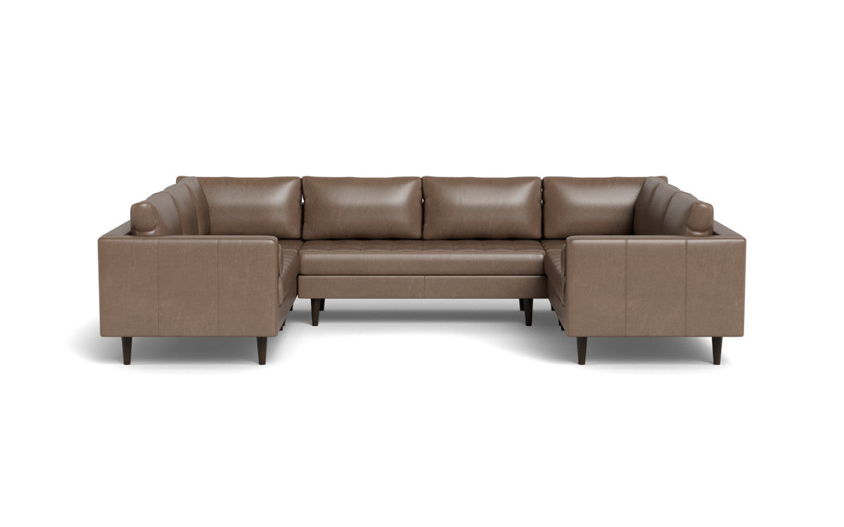 Ladybird 134" Leather U Sectional - Hudson Ash