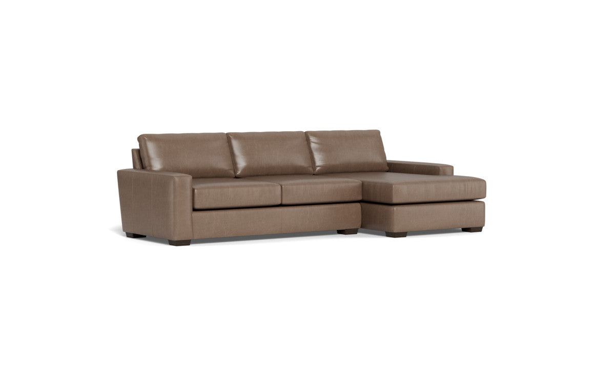 Mas Mesa 123" Deep Leather Right Chaise Sectional - Hudson Ash