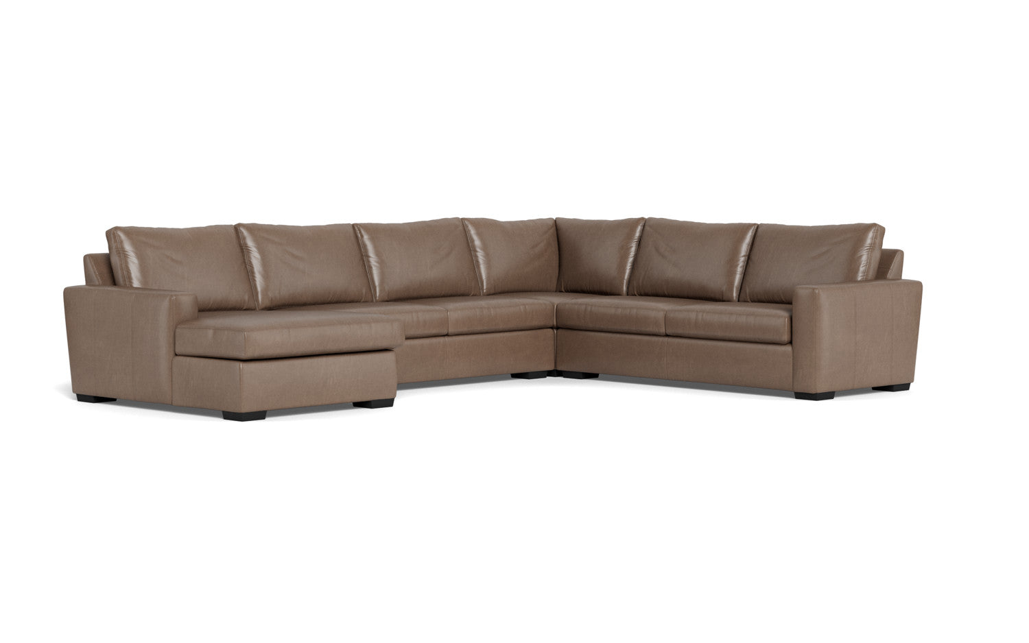 Mesa 156" Leather Corner Sectionals w. Left Chaise - Hudson Ash