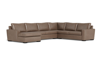 Mesa 156" Leather Corner Sectionals w. Left Chaise - Hudson Ash