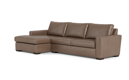 Mesa 123" Leather Left Chaise Sectional - Hudson Ash