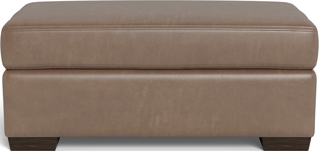 Mesa Leather Ottoman - Hudson Ash