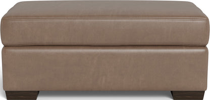 Mesa Leather Ottoman - Hudson Ash