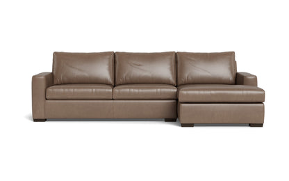 Mesa 123" Leather Right Chaise Sectional - Hudson Ash
