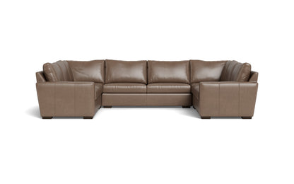 Mesa 154" Leather Condo U Sectional - Hudson Ash
