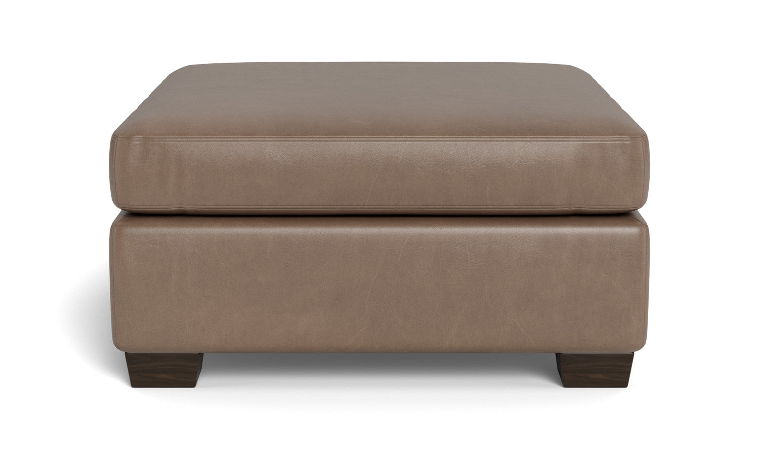 Track Leather Cocktail Ottoman - Hudson Ash