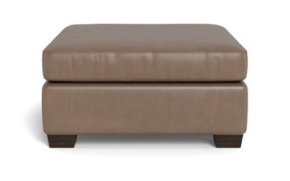 Track Leather Ottoman - Hudson Ash