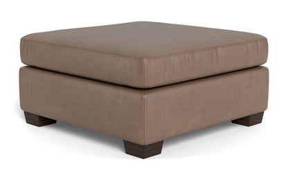 Track Leather Cocktail Ottoman - Hudson Ash