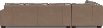 Track 121" Leather Right Corner Sleeper Sectional - Hudson Ash