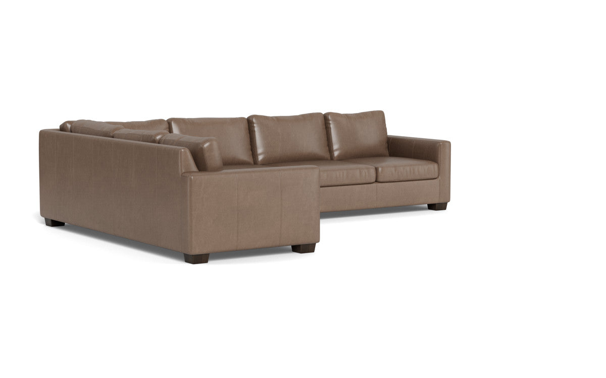 Track 121" Leather Right Corner Sleeper Sectional - Ever-Last Leverage