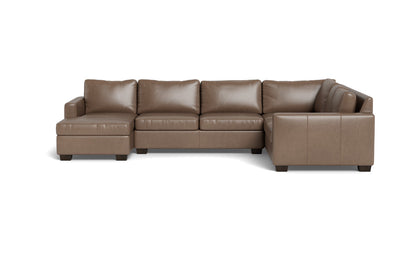 Track 141" Leather Corner Sectionals W. Full Sleeper & Left Chaise - Hudson Ash