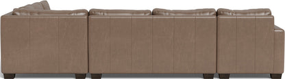 Track 141" Leather Corner Sectionals W. Full Sleeper & Left Chaise - Hudson Ash