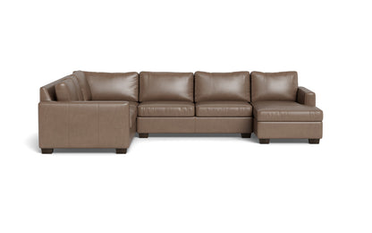Track 141" Leather Corner Sectionals W. Full Sleeper & Right Chaise