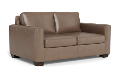 Track 62" Leather Loveseat - Hudson Ash