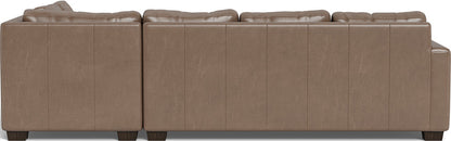Track 121" Leather Right Chaise Sleeper Sectional - Hudson Ash