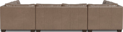 Track 141" Leather Corner Sofa U Sectional - Hudson Ash
