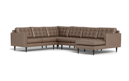 Wallace 131" Leather Corner Sectionals w. Right Chaise - Hudson Ash