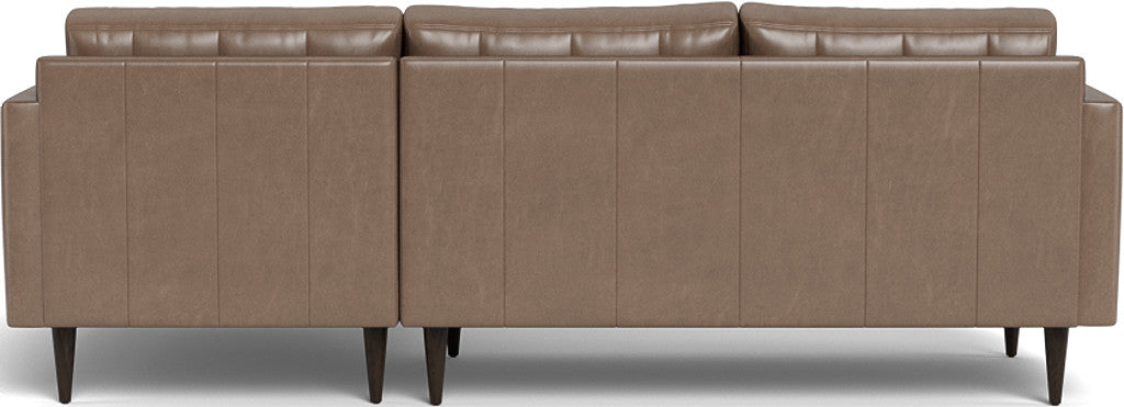 Wallace 98" Leather Right Chaise Sectional - Hudson Ash