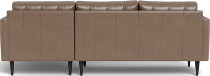 Wallace 98" Leather Right Chaise Sectional - Hudson Ash