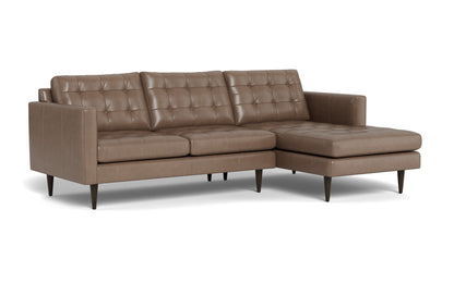 Wallace 98" Leather Right Chaise Sectional - Hudson Ash