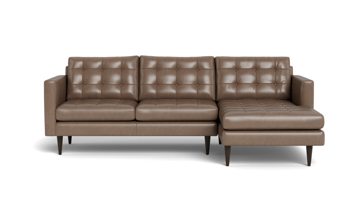 Wallace 98" Leather Right Chaise Sectional - Hudson Ash