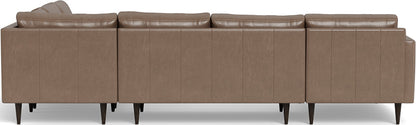 Wallace 130" Leather Untufted Corner Sectionals w. Left Chaise - Hudson Ash