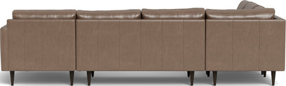 Wallace 131" Leather Untufted Corner Sectionals w. Right Chaise - Hudson Ash