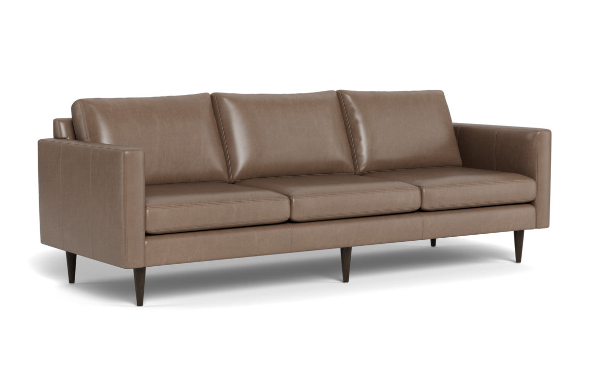 Wallace 98" Leather Untufted Estate Sofa - Hudson Ash