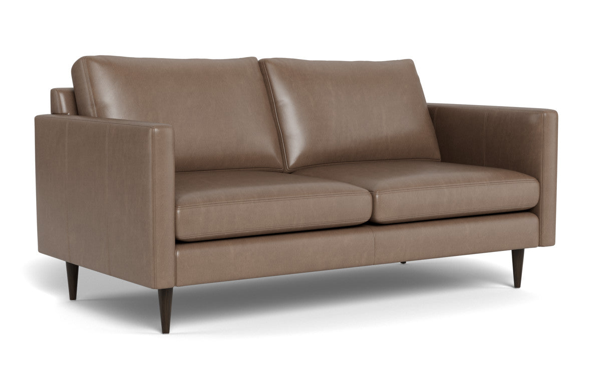 Wallace 69" Leather Untufted Loveseat - Hudson Ash