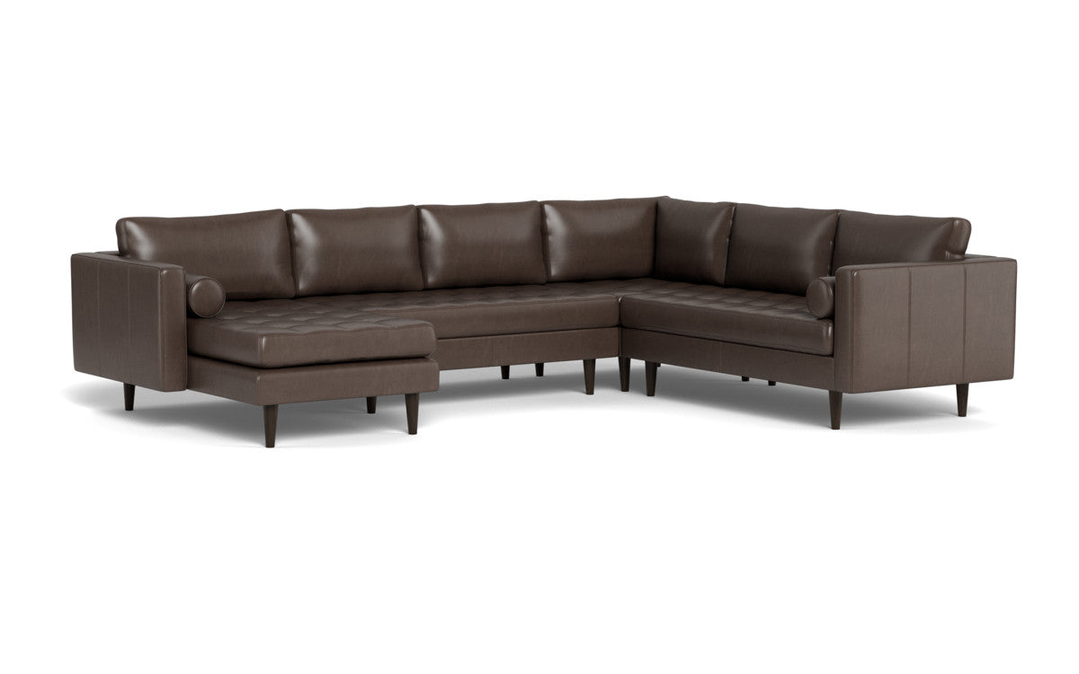 Ladybird 133" Leather Corner Sectionals w. Left Chaise - Hudson Iron