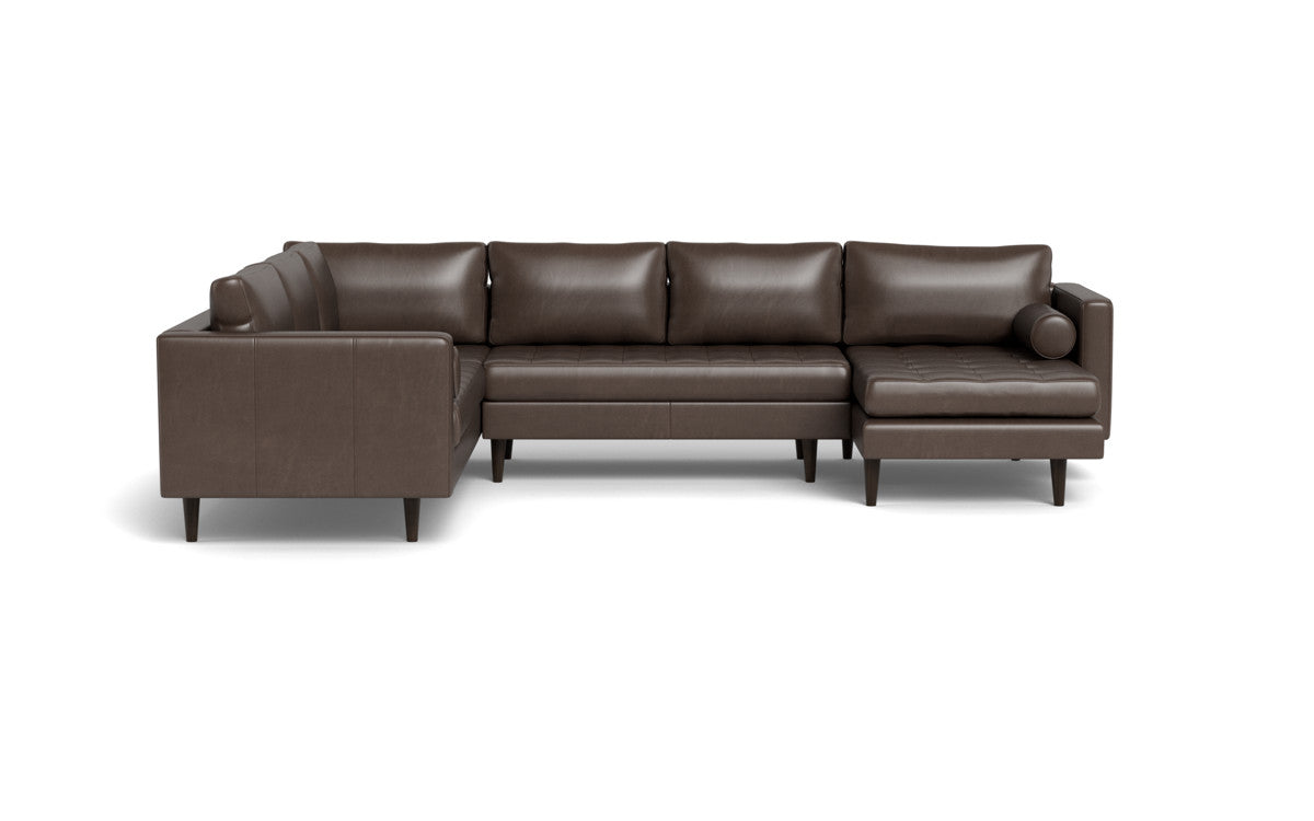 Ladybird 133" Leather Corner Sectionals w. Right Chaise - Hudson Iron