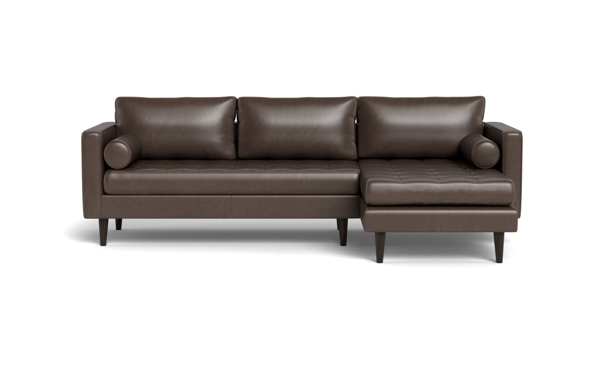 Ladybird 102" Leather Right Chaise Sectional - Hudson Ash