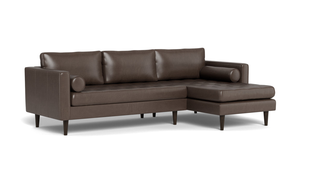 Ladybird 102" Leather Right Chaise Sectional - Hudson Iron