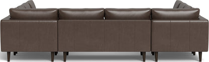 Ladybird 134" Leather U Sectional - Hudson Iron